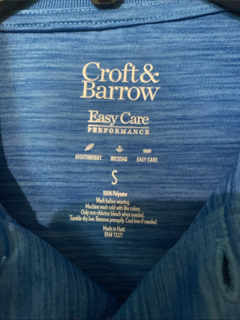 croft & barrow Royal Blue Heather Men's Polo Shirt - Picture 6 of 6